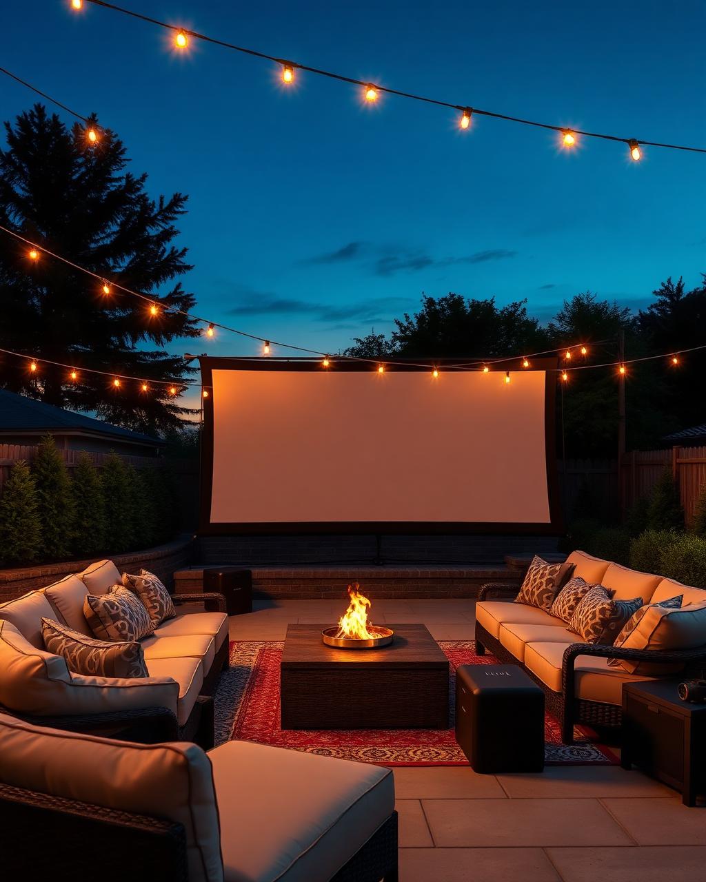 Outdoor patio cinema